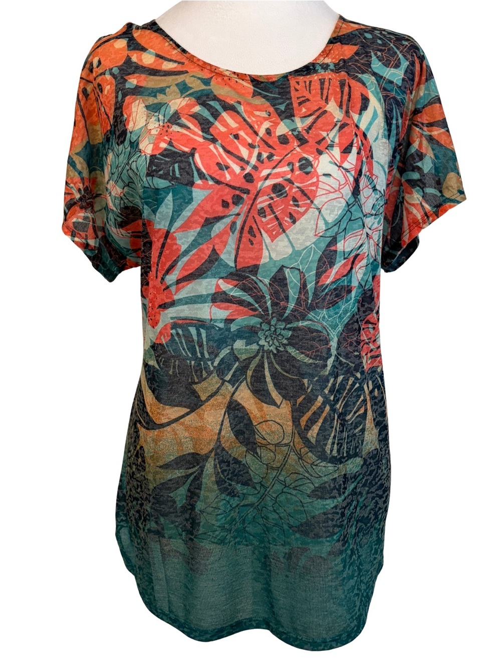 Women's  NWT Lightweight Tropical Short Sleeve Top Ruby Rd Size XL Vintage